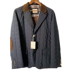 Riviera Red Quilted Jacket Water Repellent Elbow Patches Sueded Collar NWT 46R